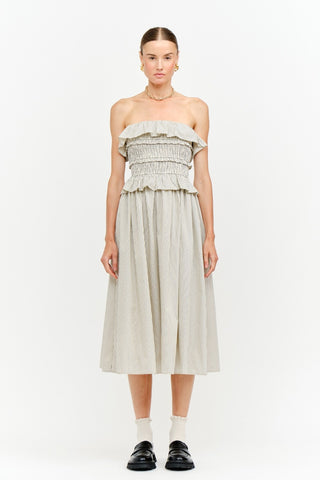 Sunlit Stripe Midi Dress