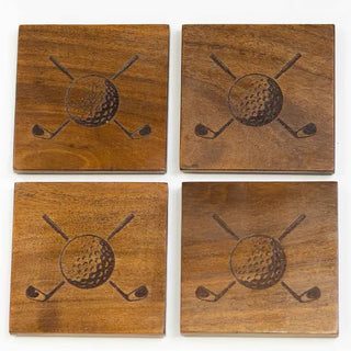 Golf Etched Wood Coasters - barndoorboutiquetn