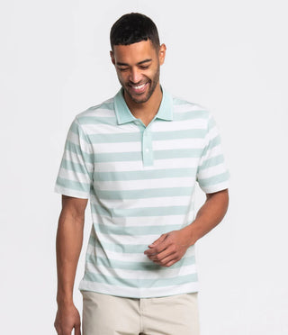 Tee Off Heather Stripe Polo - barndoorboutiquetn