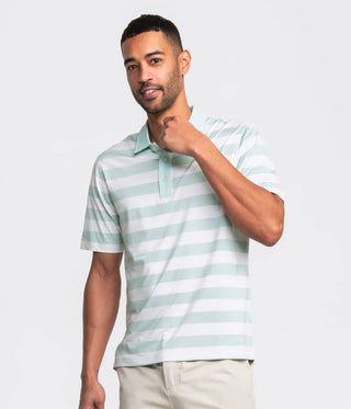 Tee Off Heather Stripe Polo - barndoorboutiquetn