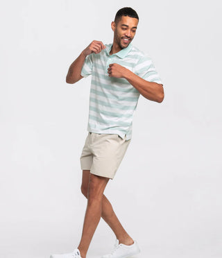 Tee Off Heather Stripe Polo - barndoorboutiquetn