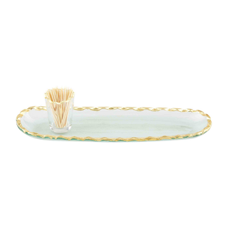 Glass Tray with Toothpick Holder Set - barndoorboutiquetn